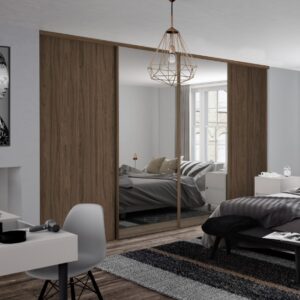 Carini WALNUT 1 Panel CLASSIC Sliding Doors Complete door Kits